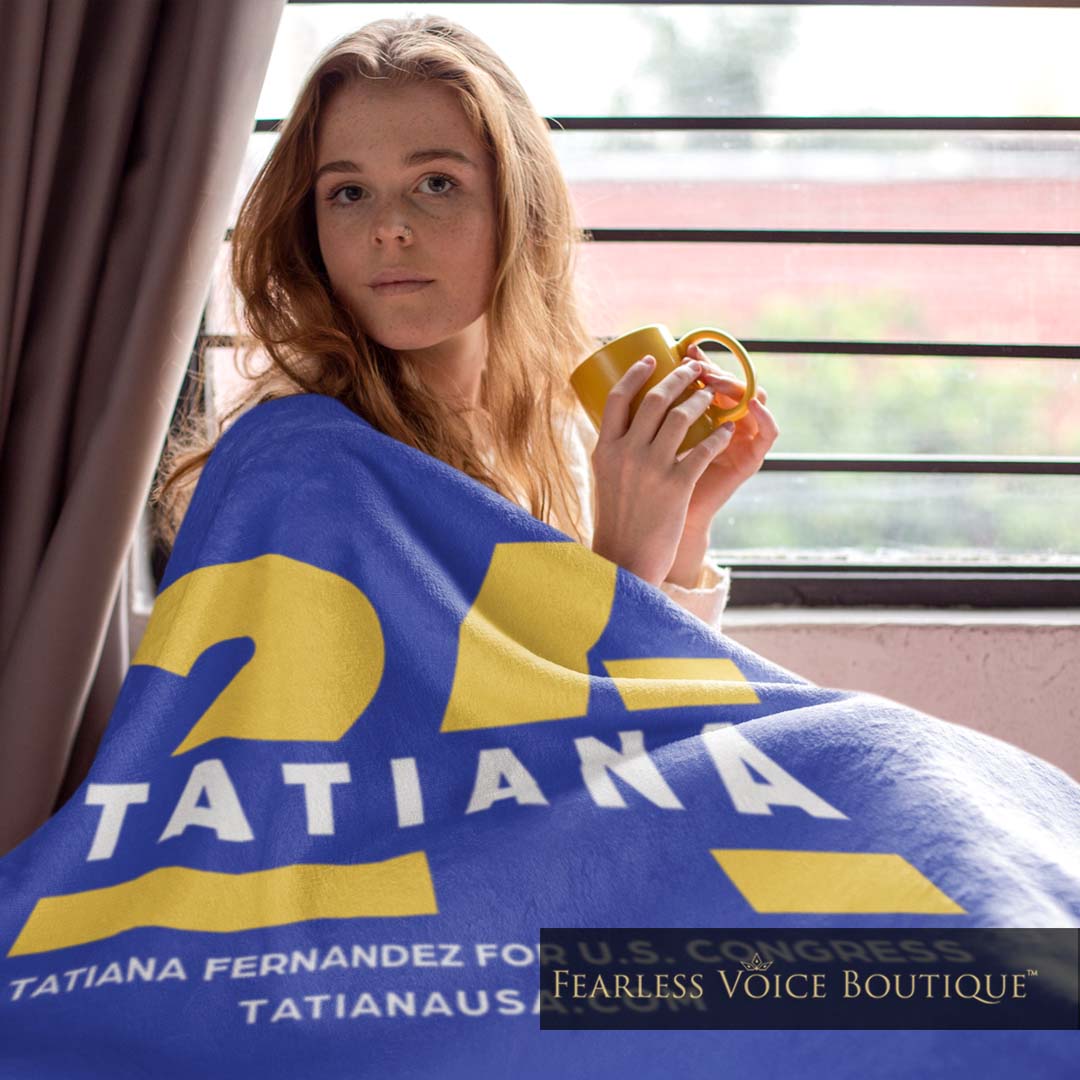 Tatiana 24 Icon MEDIUM Plush Blanket - Tatiana Fernandez for Congress